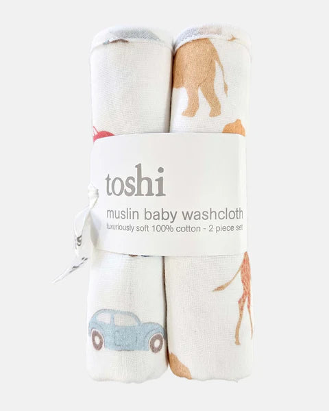 Toshi Baby Washcloth Muslin 2pcs - Congo Dawn