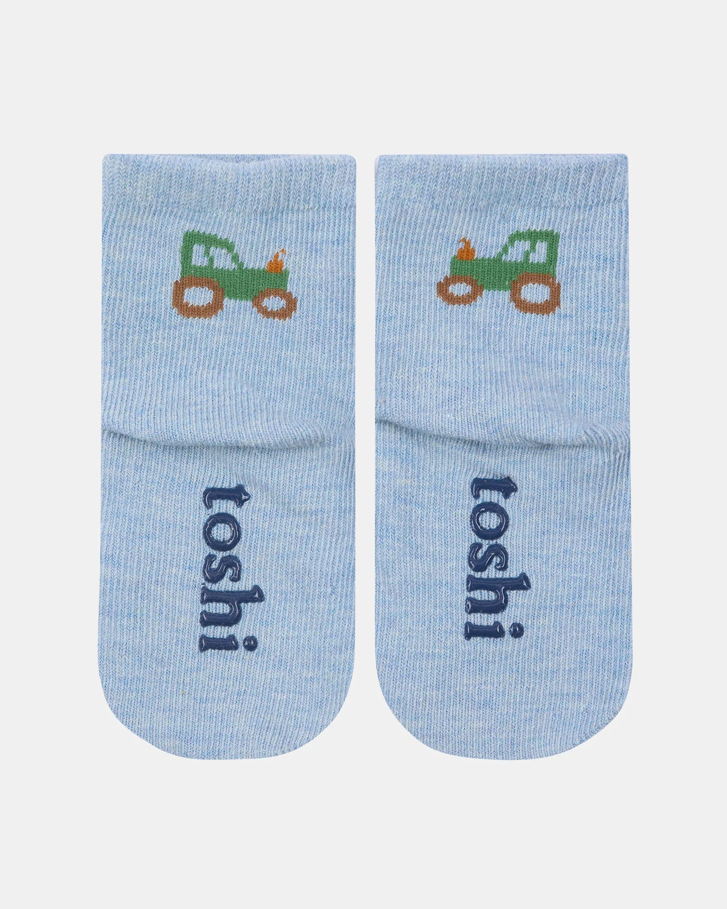 Organic Jacquard Ankle Socks - Tiny Tractors