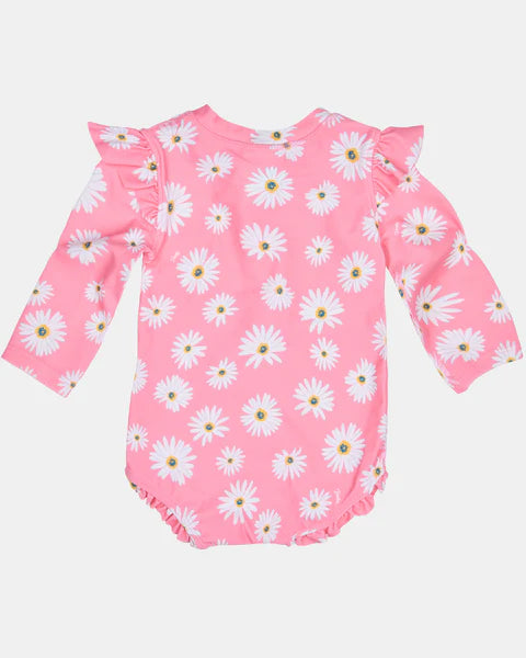 Toshi Ripple Swim Onesie L/S - Daisy Watermelon