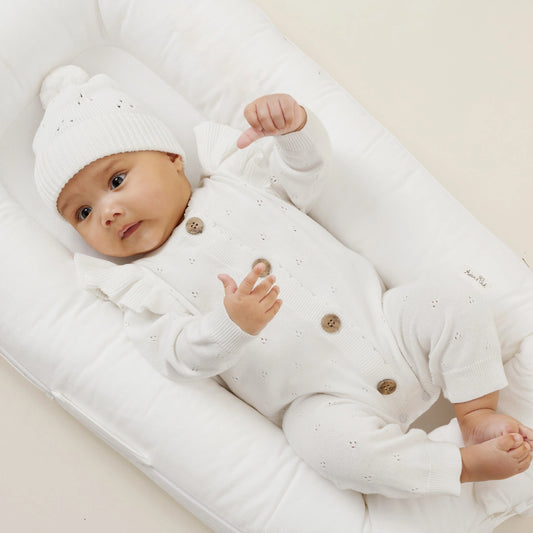 Pointelle Knit Romper | Ivory