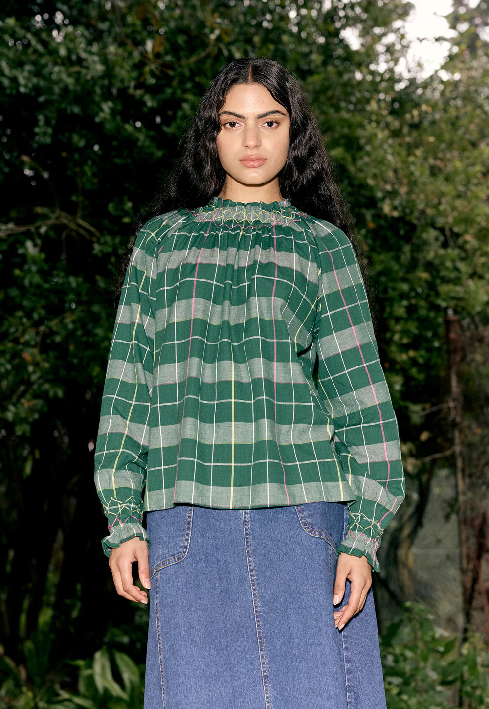 Nancybird Rowena Smocked Blouse | Fern