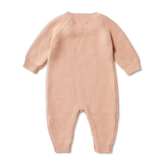 Knitted Cable Growsuit | Rose