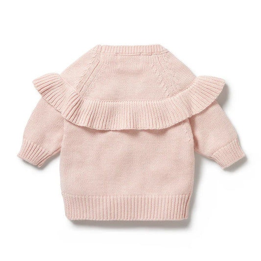 Wilson & Frenchy Knitted Ruffle Jumper | Pink