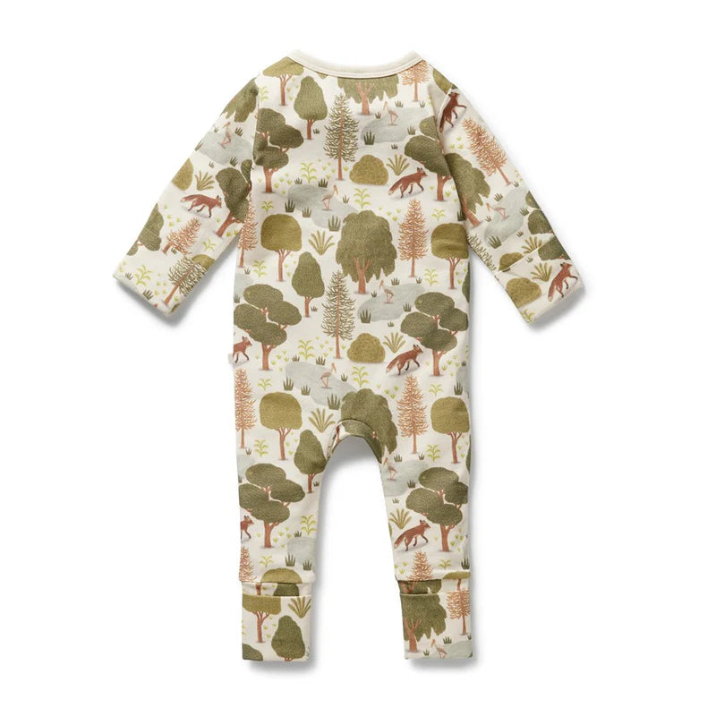 Wilson & Frenchy Little Trees Organic Zipsuit with Feet