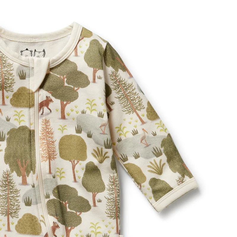 Wilson & Frenchy Little Trees Organic Zipsuit with Feet