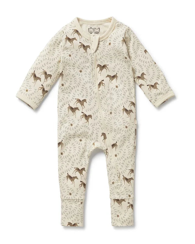 Wilson & Frenchy Trixie Horse Organic Zipsuit with Feet
