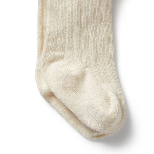 Wilson & Frenchy Organic Ribbed Tights | Buttermilk