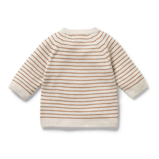 Wilson & Frenchy Cinnamon Stripe Organic Knitted Kimono Cardigan