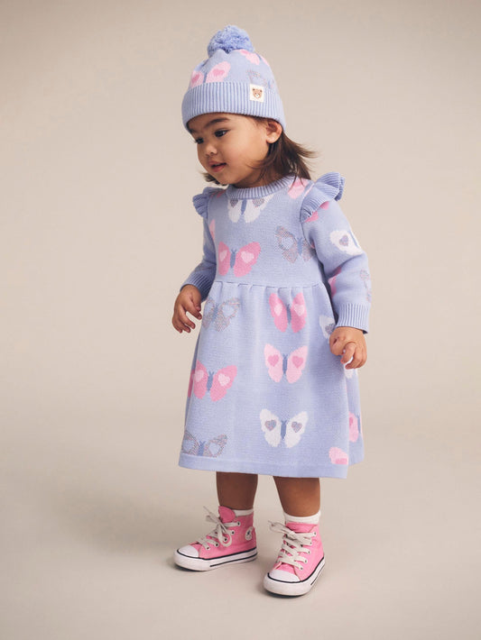 Huxbaby Fly Away Knit Dress | Forever Blue