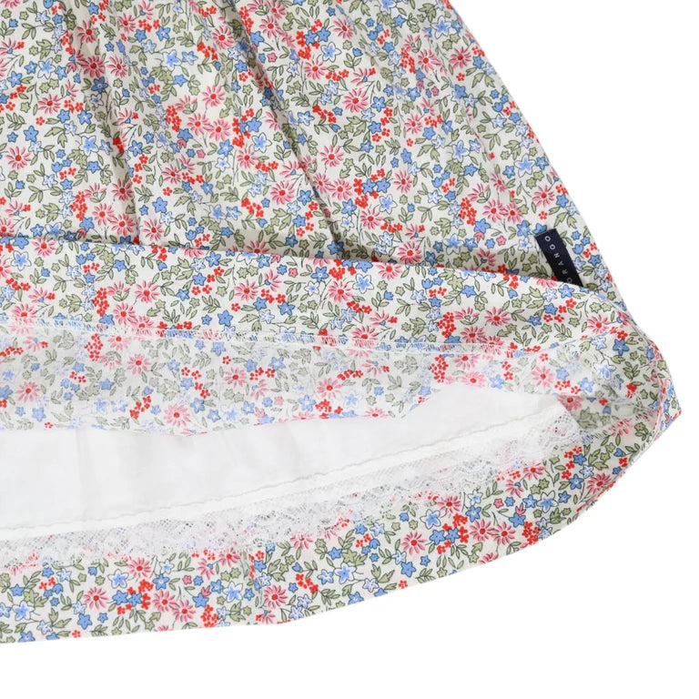 Korango Frill Smocked Dress Red Floral