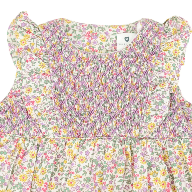 Korango Floral Smocked Sunsuit - Yellow