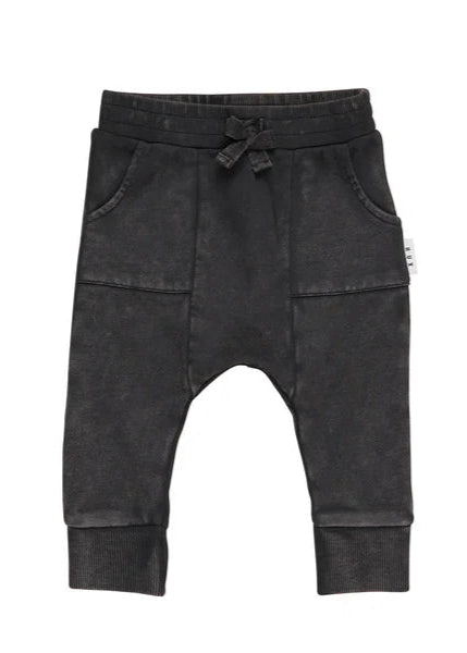Huxbaby Vintage Black Pocket Drop Crotch Pant