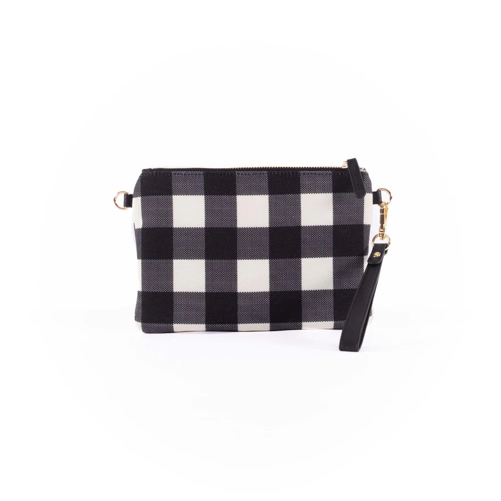 Liv & Milly Capri Gingham Crossbody Small | B&W