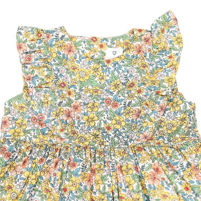Korango Bold Floral Dress - Yellow