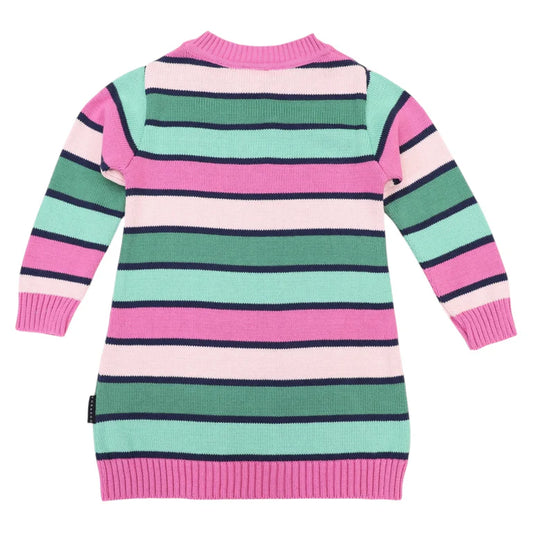 Korango A-line Striped Knit Dress - Green