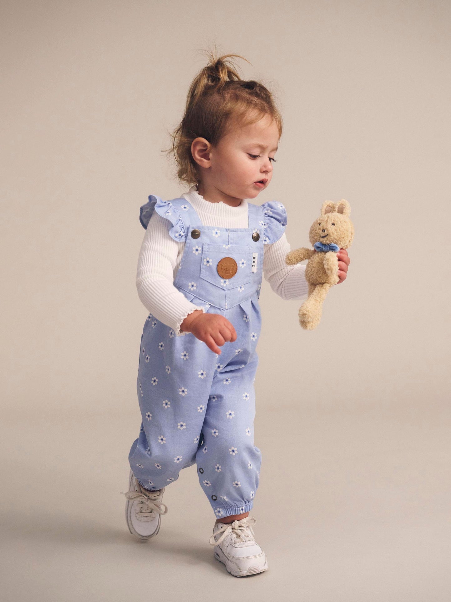 Huxbaby Ditsy Floral Frill Overall | Chambray