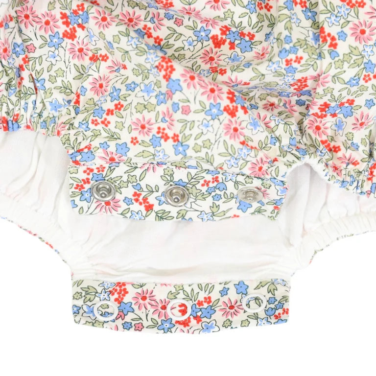 Korango Floral Smocked Sunsuit - Red