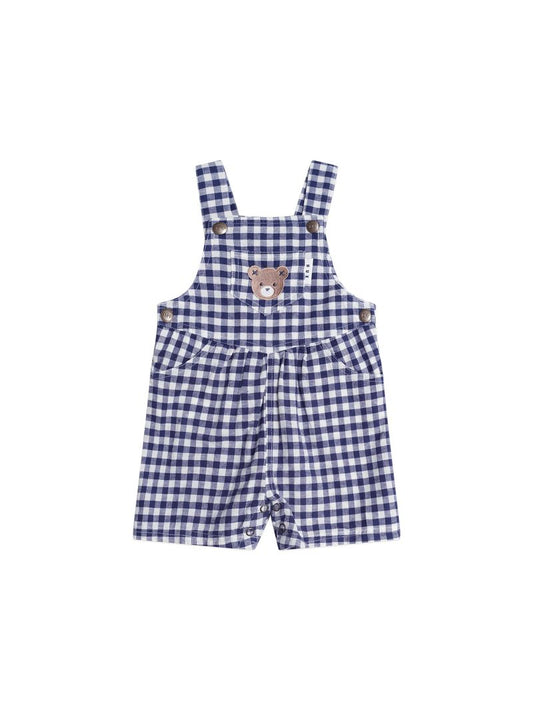 Huxbaby Check Short Overalls
