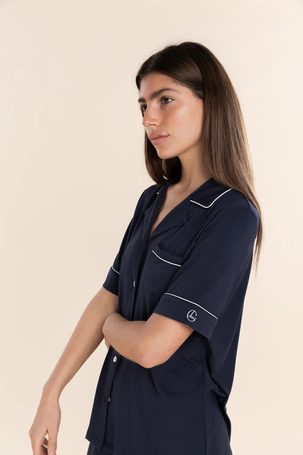 Gingerlilly Jenna Bamboo Long PJ Set - Navy