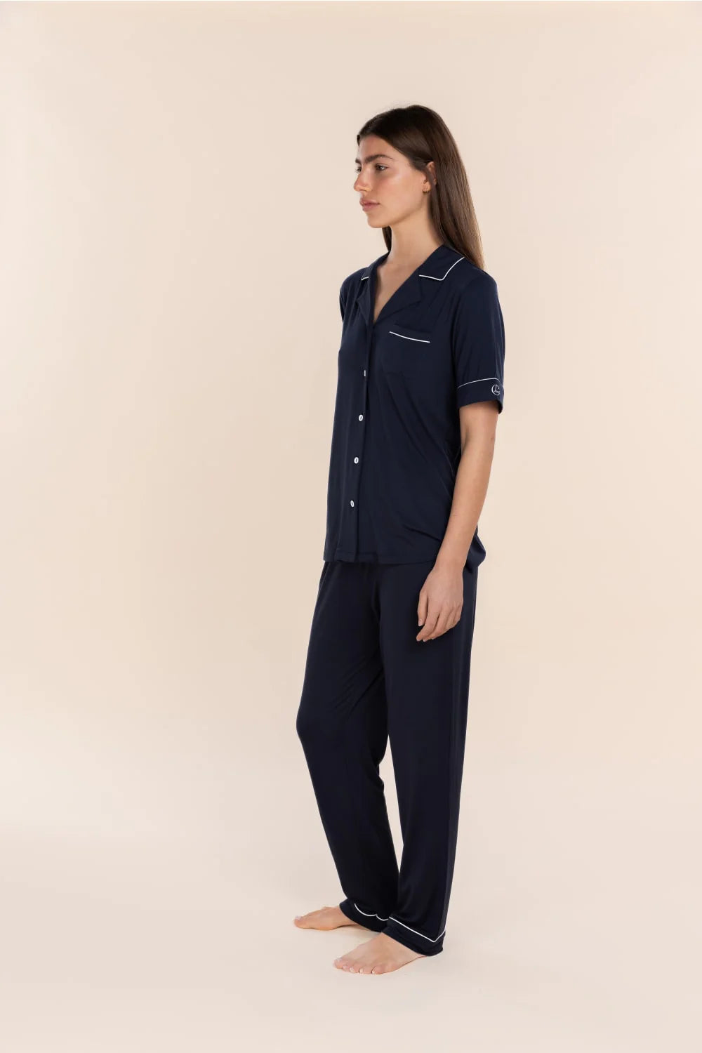 Gingerlilly Jenna Bamboo Long PJ Set - Navy