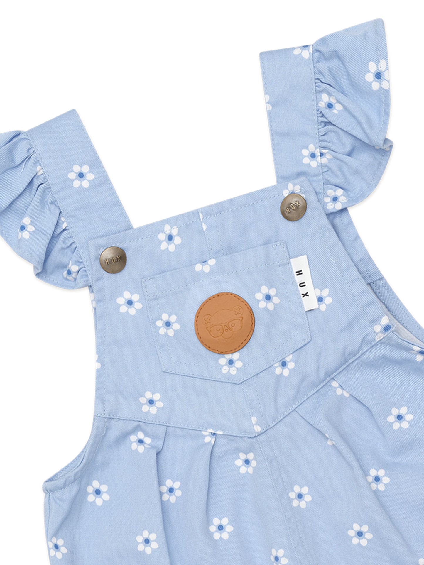 Huxbaby Ditsy Floral Frill Overall | Chambray