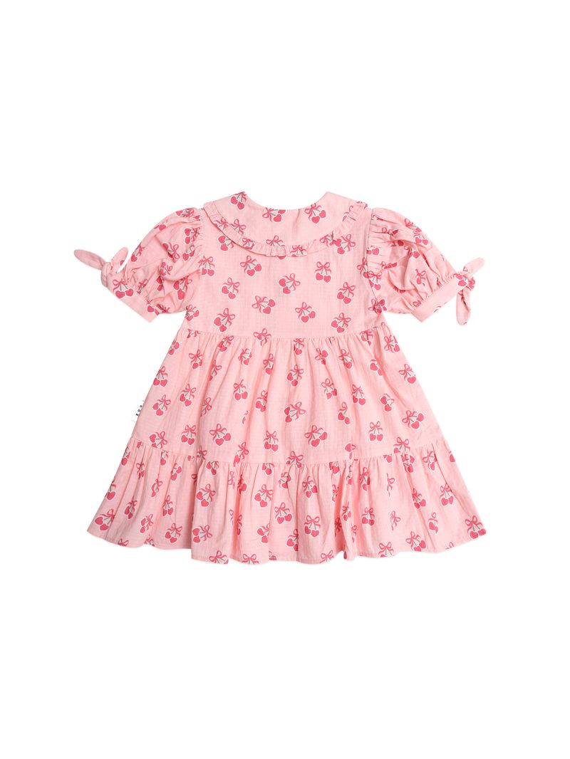 Huxbaby Cherry Pie Tiered Smock Dress - Apricot