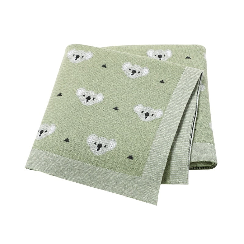 Green Koala Baby Blanket