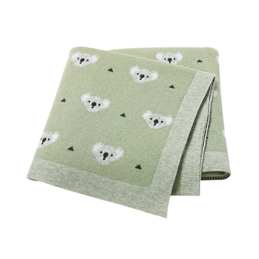 Green Koala Baby Blanket