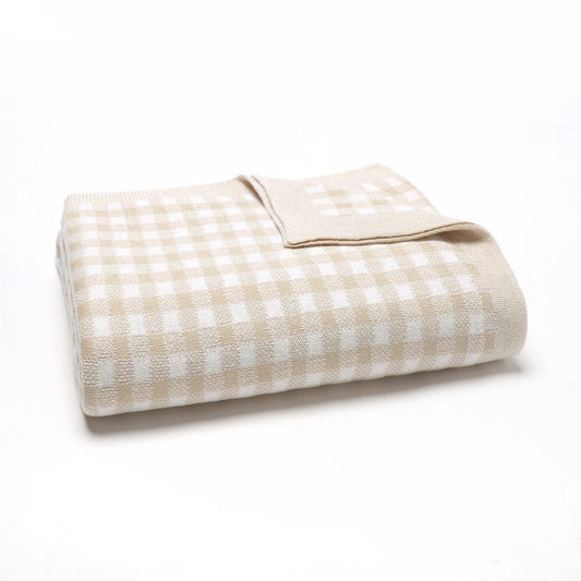 Gingham Baby Blanket | Nude