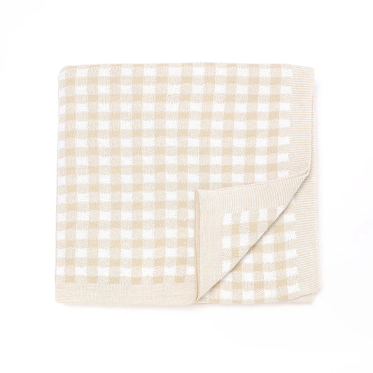 Gingham Baby Blanket | Nude