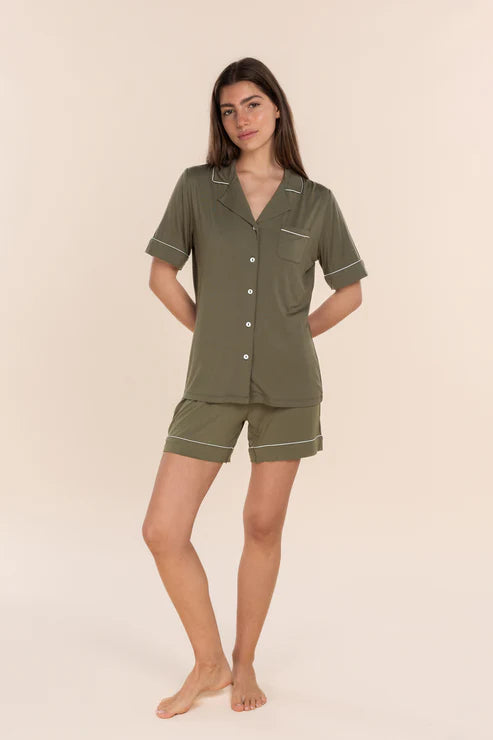 Gingerlilly Sadie Bamboo Short PJ Set - Olive