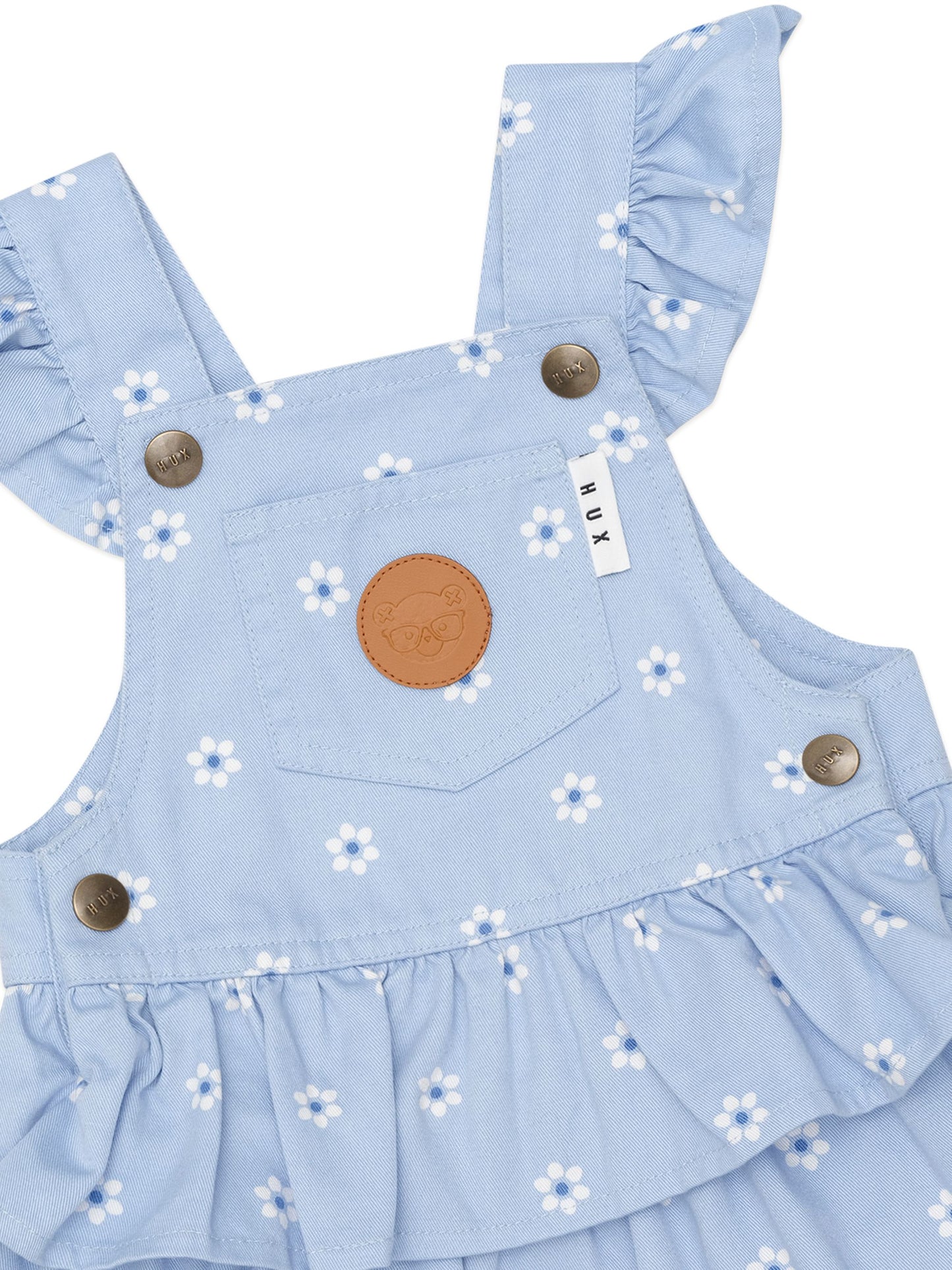Huxbaby Ditsy Floral Tiered Overall Dress | Chambray