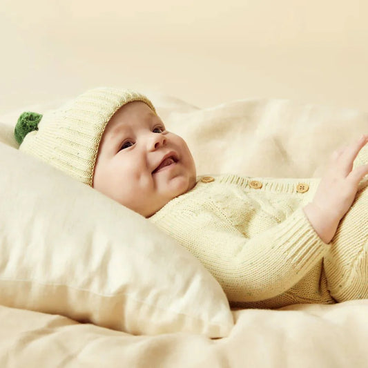 Knitted Cable Growsuit - Cactus Fleck