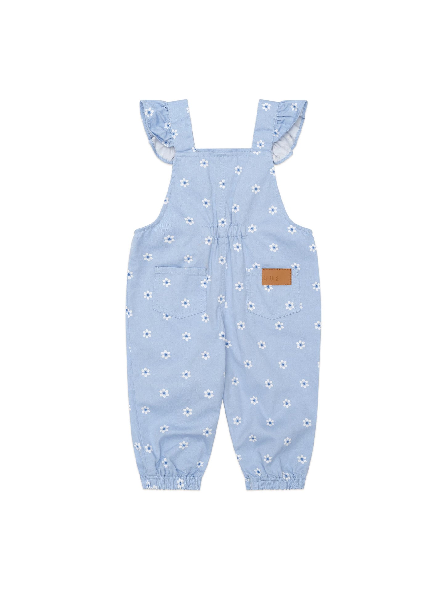 Huxbaby Ditsy Floral Frill Overall | Chambray