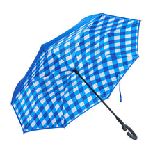 Load image into Gallery viewer, Reverse Umbrella- Cobalt Check
