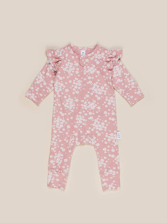 Huxbaby Floral Frill Zip Romper