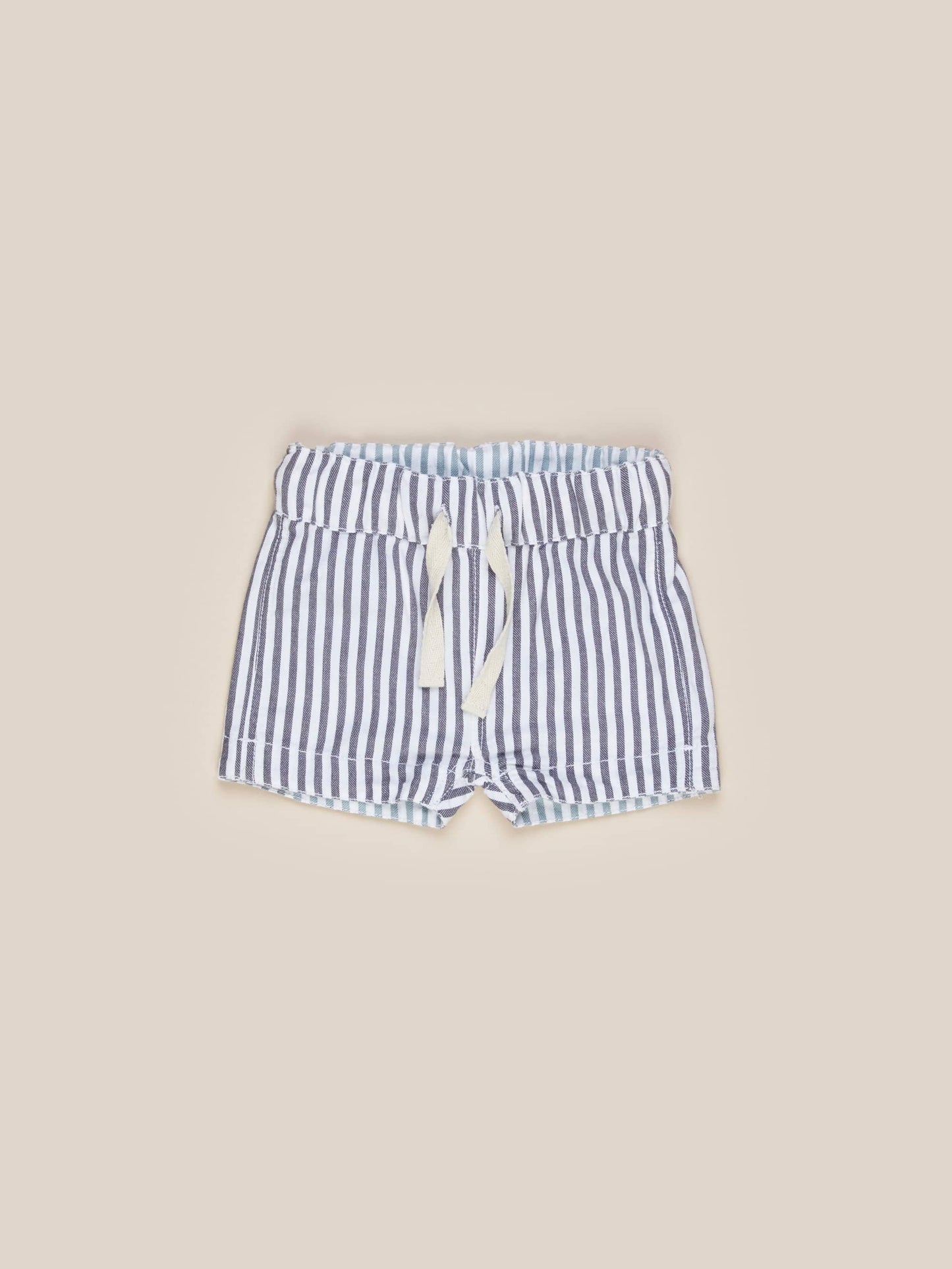 Huxbaby Reversible Chino Short- Ink & Surf Stripe