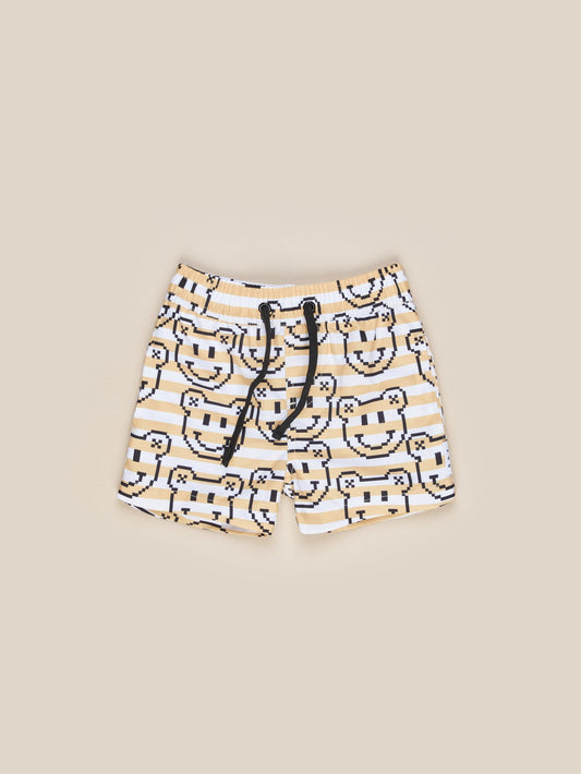 Huxbaby Digi Smiles Stripe Swim Short