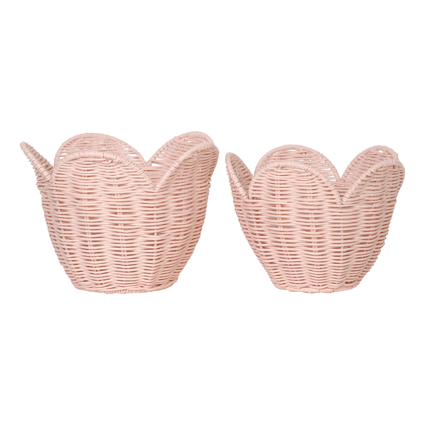 Rattan Lily Basket Set- Blush