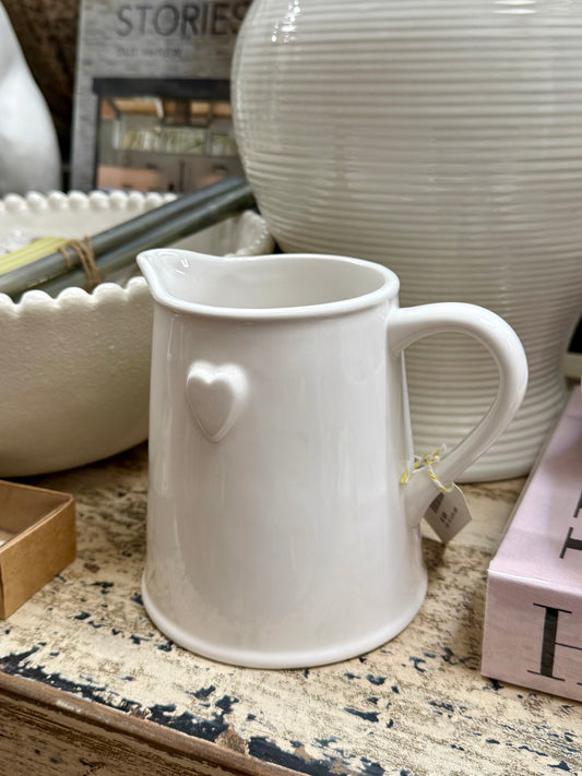 Heart Jug - White