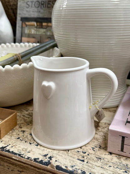 Heart Jug - White