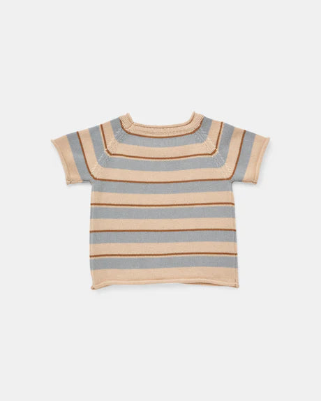 Walnut Beau Knit Tshirt - Biscuit Stripe