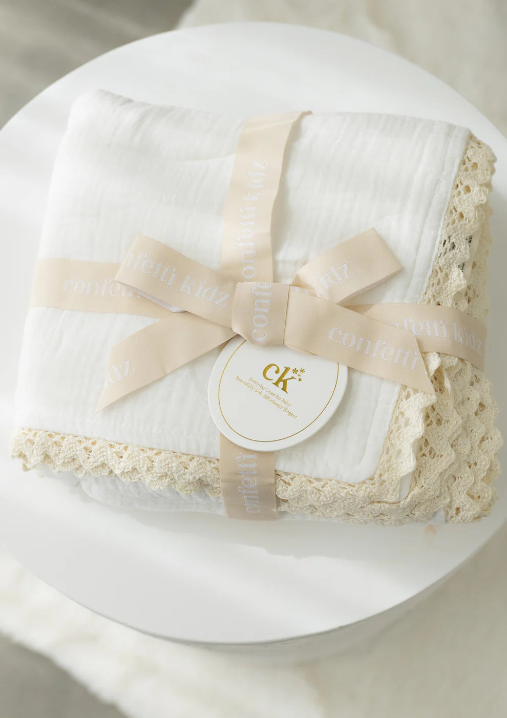 Confetti Kidz Classic Muslin Blanket - White