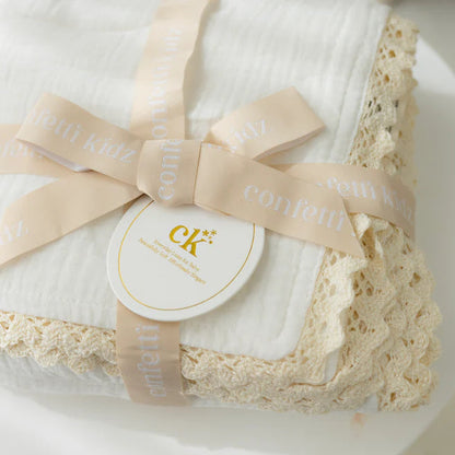 Confetti Kidz Classic Muslin Blanket - White