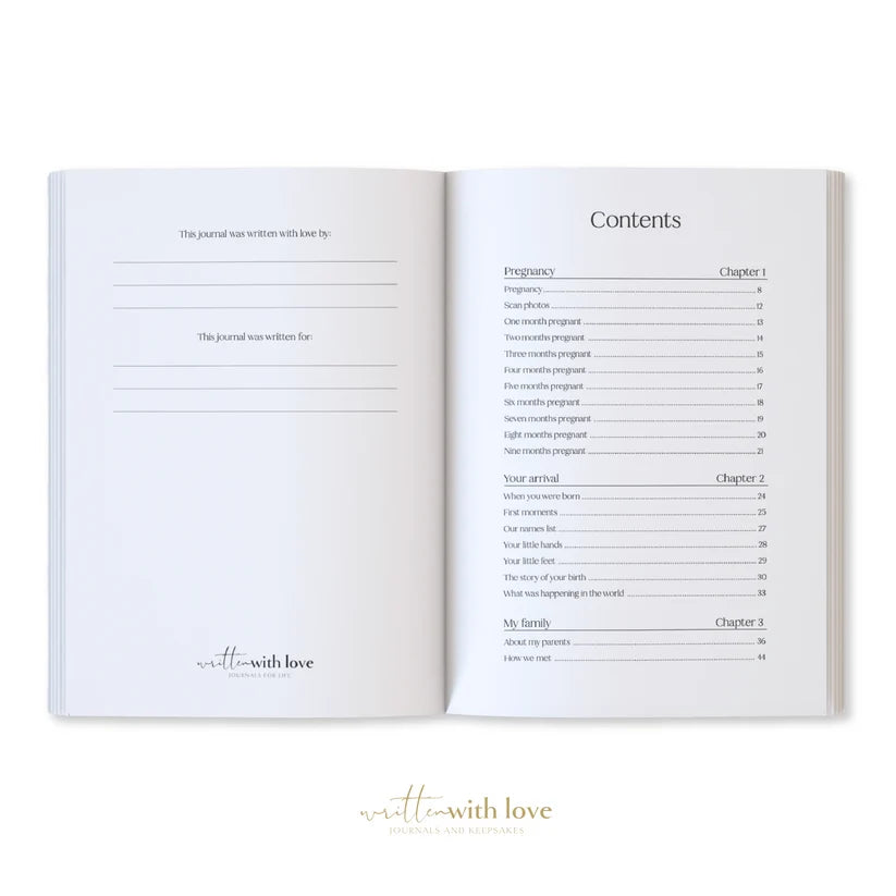 Baby Memory Book with Keepsake Box – Sage Green Linen