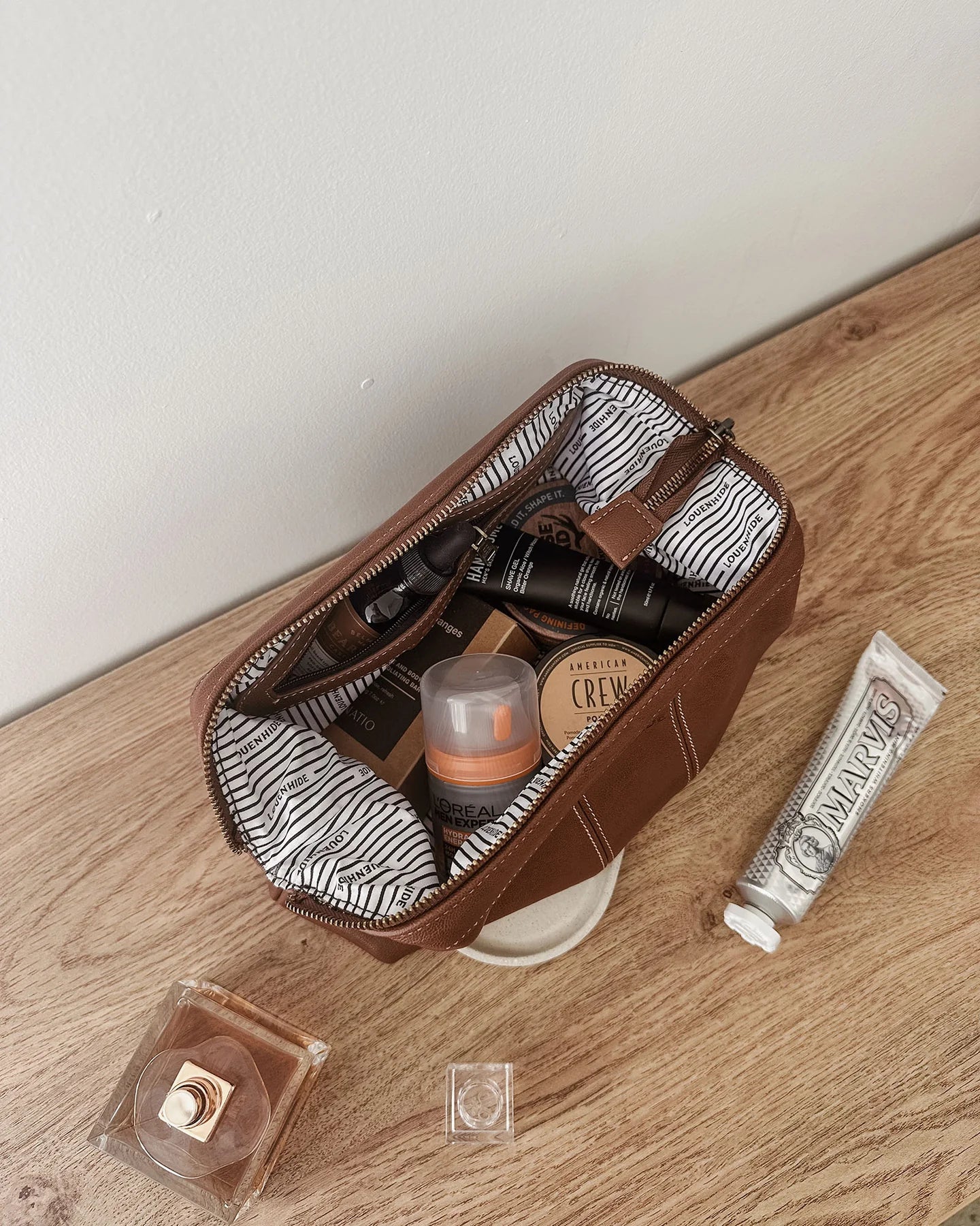 Louenhide Albie Toiletry Bag - Saddle Cognac