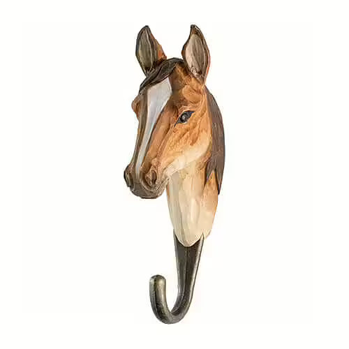 Hand-Carved Horse Hook