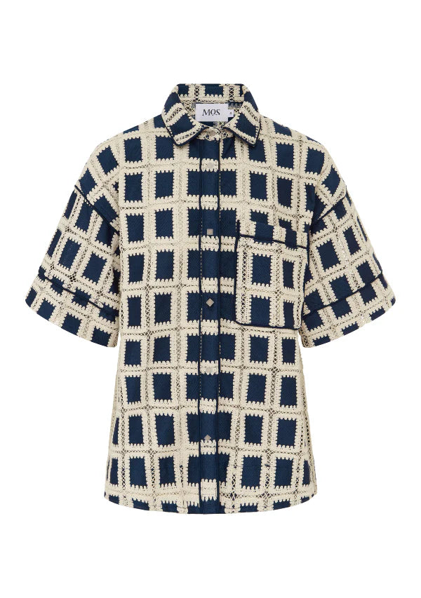MOS the Label Lara Crochet Shirt - Navy