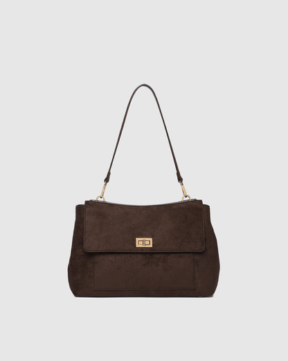 Louenhide Arden Suedette Shoulder Bag - Chocolate