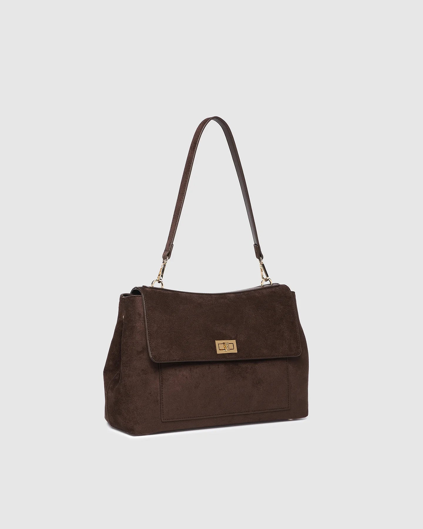 Louenhide Arden Suedette Shoulder Bag - Chocolate